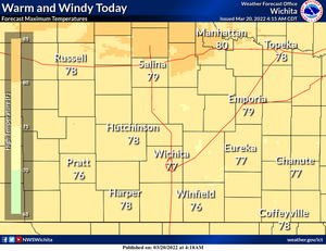 Much Above Normal Temperatures Today