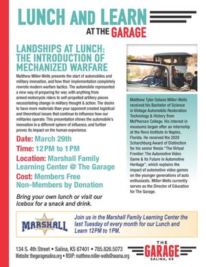 Mechanized Warfare Topic of Lunch & Learn at The Garage