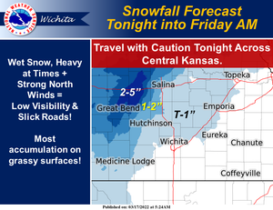 Late Season Snowfall For Central Kansas Tonight