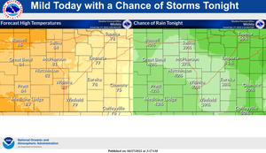 Warm Today With Chance Of Storms Tonight