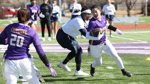 KWU Flag Football Beats Saint Mary, Falls to Ottawa in KCAC Invitational