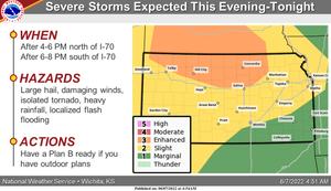 Severe Storms Expected This Evening-Tonight