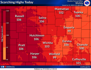 High Of 106 Expected Today