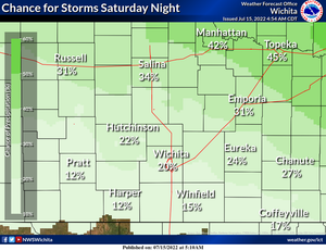 Chance For Storms Saturday Night