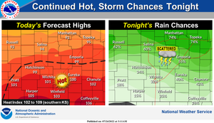 Continued Hot, Chance For Storms Tonight