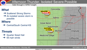 Isolated Severe Storms Possible This Afternoon