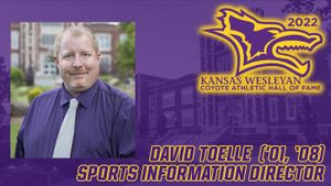2022 Kansas Wesleyan Coyote Athletic Hall of Fame Inductee - David Toelle ('01, '08) - SID
