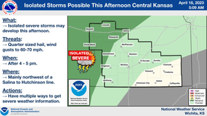Isolated Severe Storms Possible This Afternoon