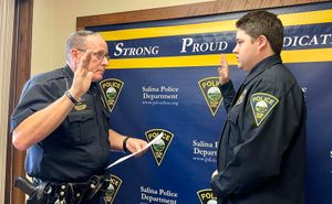 Officer Schuett Sworn in with SPD