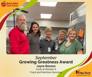 USD 305 Staff Member Receives Growing Greatness Award