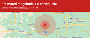 4.0 Earthquake Confirmed North Of Salina