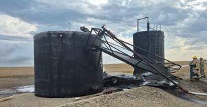 Lightning Strike Ignites Oil Tank Fire in Rural Saline County