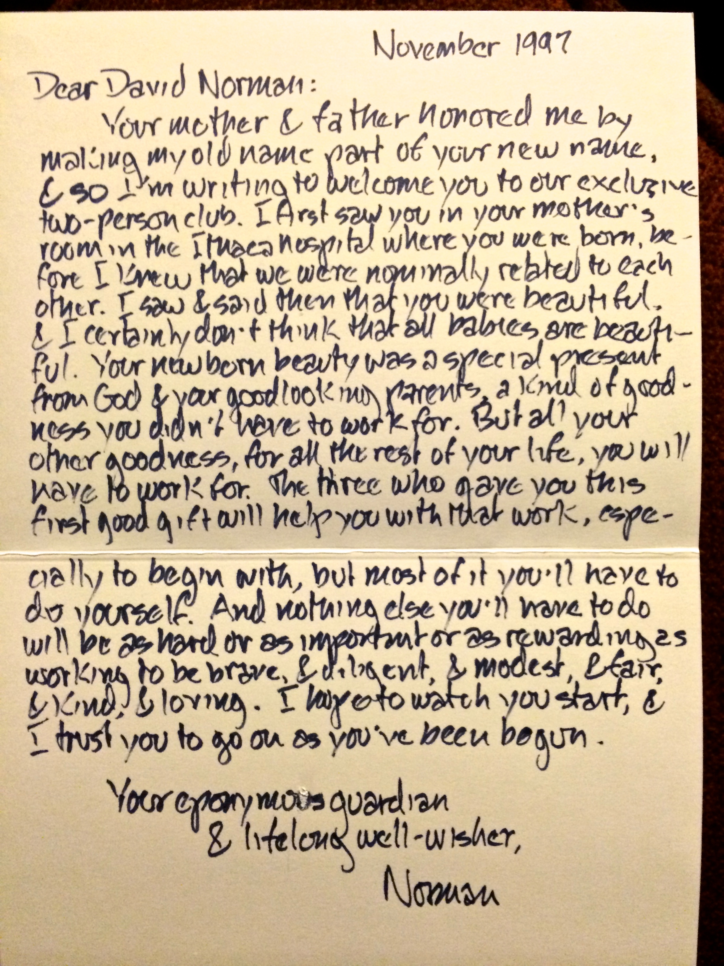 Norman's letter
