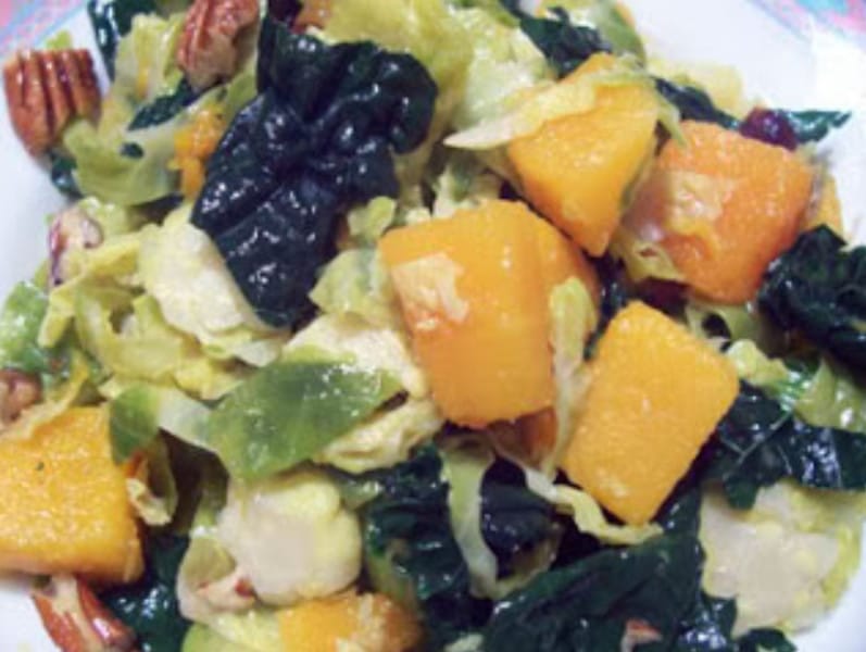 Brussel Sprouts and Kale with Butternut Squash