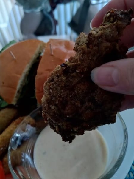 Crispy Blue Oyster Mushroom Burger with Spicy Hot Honey Mayo