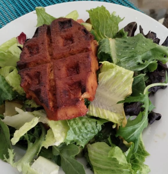 Marinated Tofu Waffle Steaks