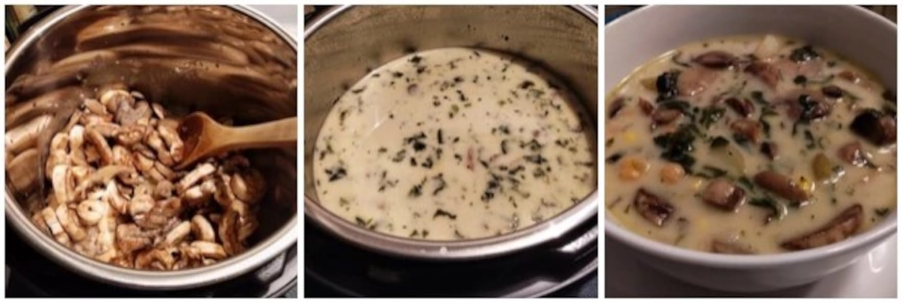 Vegan Creamy Mushroom Potato Spinach Chowder