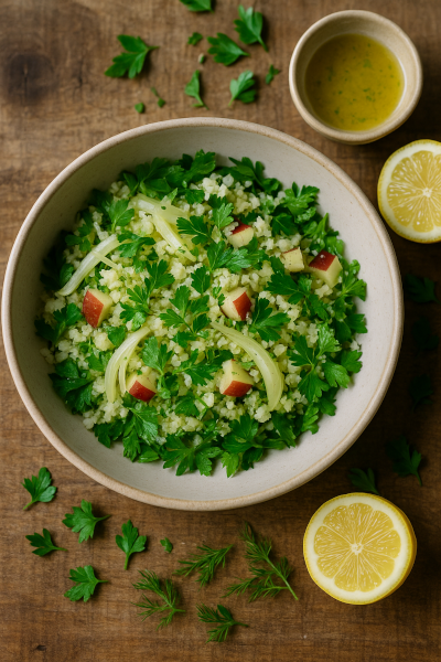 Apple, Fennel and Cauliflower “Tabbouleh”