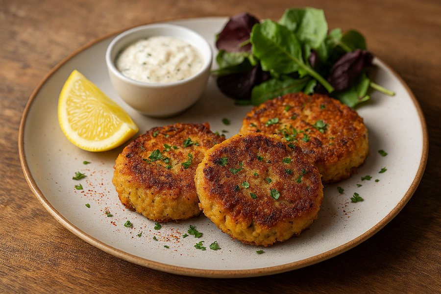 Lion’s mane crabby cakes