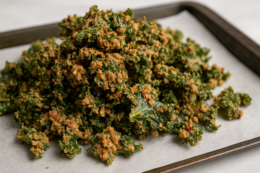 Peaches, Pralines & Cream Kale Chips