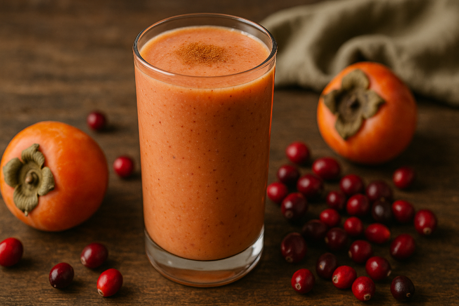 Persimmon and Cranberry Autumn Smoothie
