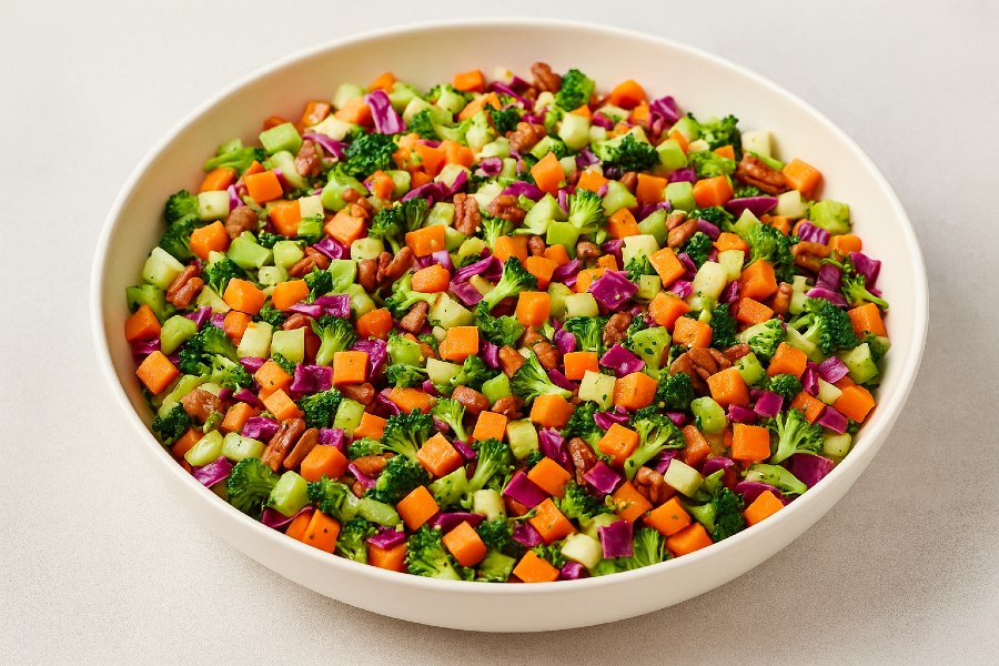 Crunchy November Chop Salad (5-Veg + Pecans)