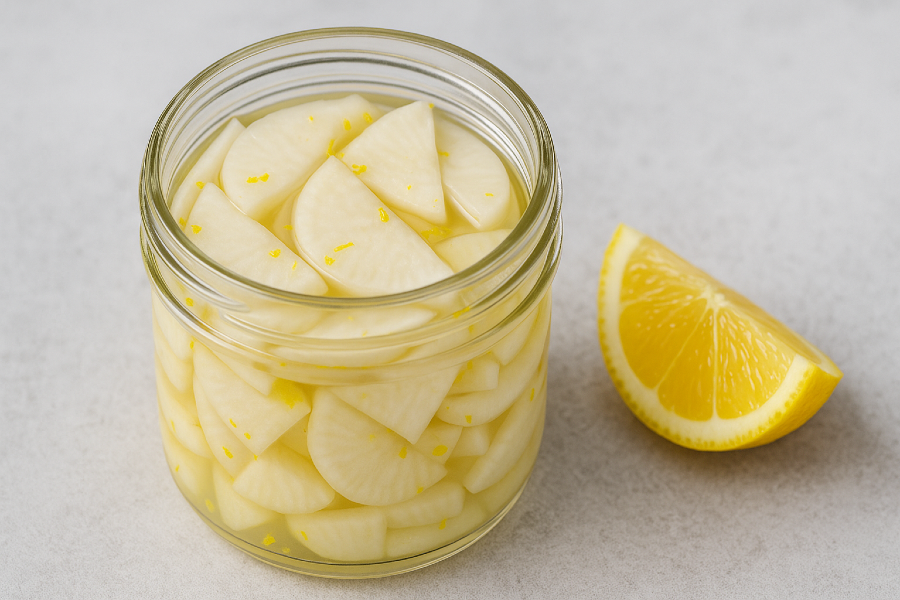 Quick Meyer Lemon Daikon Pickles