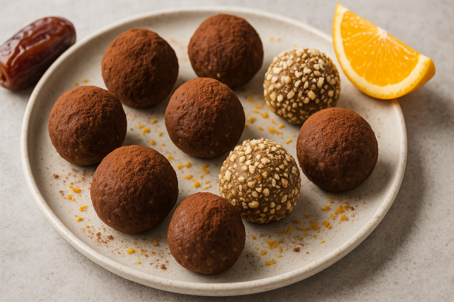 Orange–Date Tahini Truffles (3-Ingredient Base)