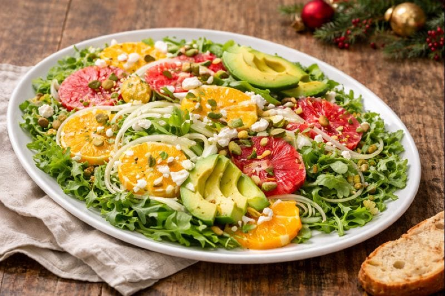 Winter Citrus Fennel Salad with Avocado and Pistachios