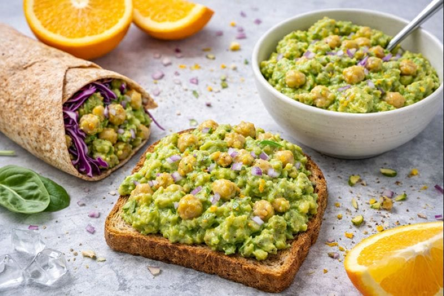 Avocado Chickpea Citrus Smash (wrap, toast, or bowl)