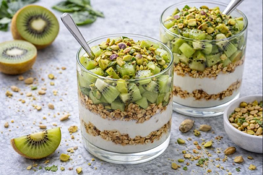 Kiwi Pistachio “Thrive Beyond 60” Parfait (simple dessert or snack)