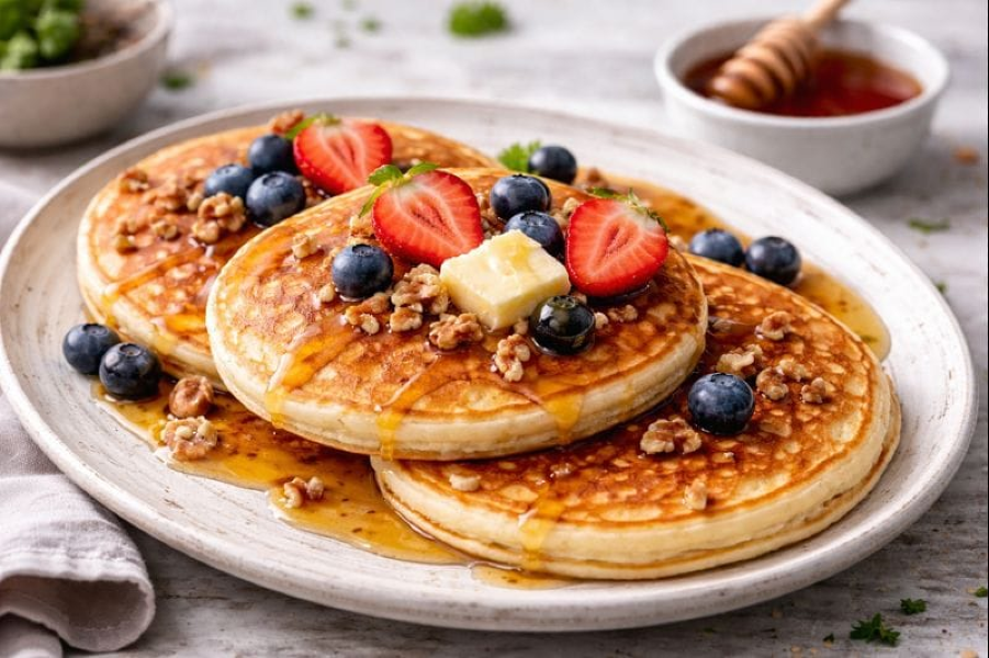 High-Protein Honey Pancakes