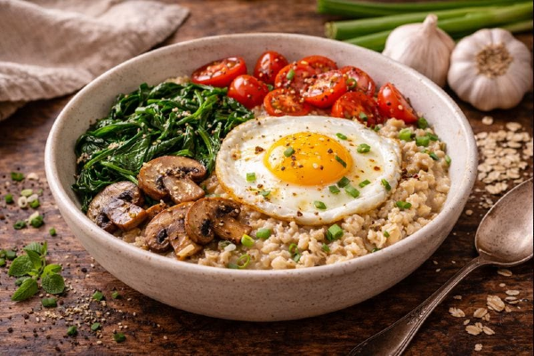 Savory Garlic Oats Bowl