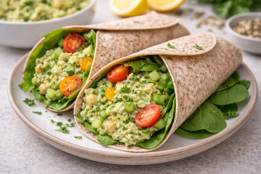 Creamy Lemon Herb Chickpea and Avocado Mash