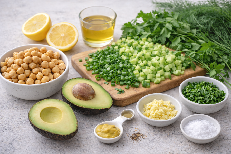 Creamy Lemon Herb Chickpea and Avocado Mash