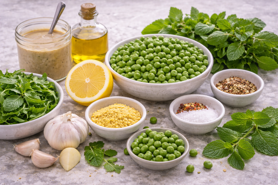 Spring Pea Mint Dip with Lemon Tahini