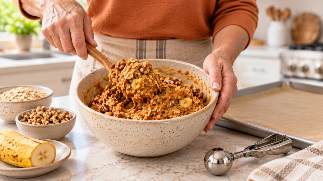 Soft Pumpkin Oat Breakfast Cookies With Cinnamon