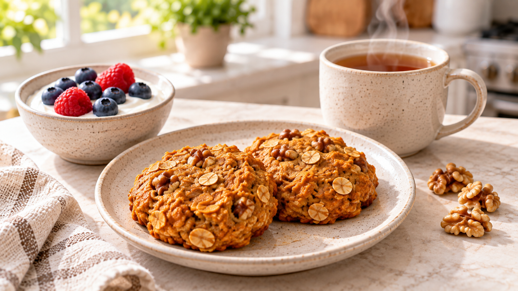 Soft Pumpkin Oat Breakfast Cookies With Cinnamon
