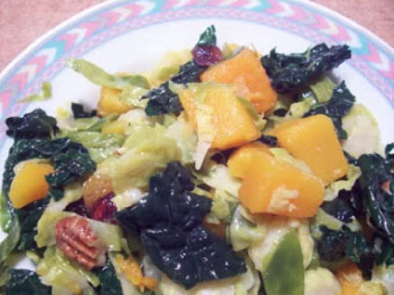 Delicious Brussel Sprouts and Kale with Butternut Squash