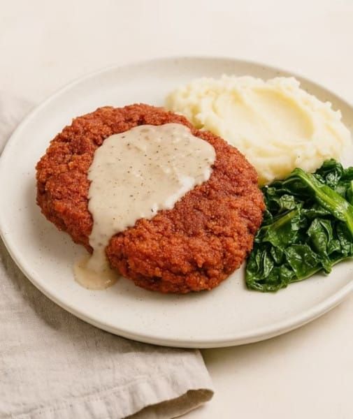 Chicken Fried Lion’s Mane Mushroom Steak (with Beet Juice Powder)