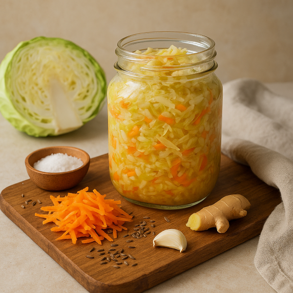 Simple Cabbage Carrot Sauerkraut
