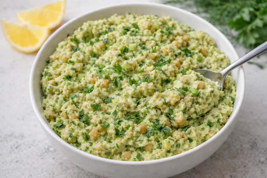 Creamy Lemon Herb Chickpea and Avocado Mash