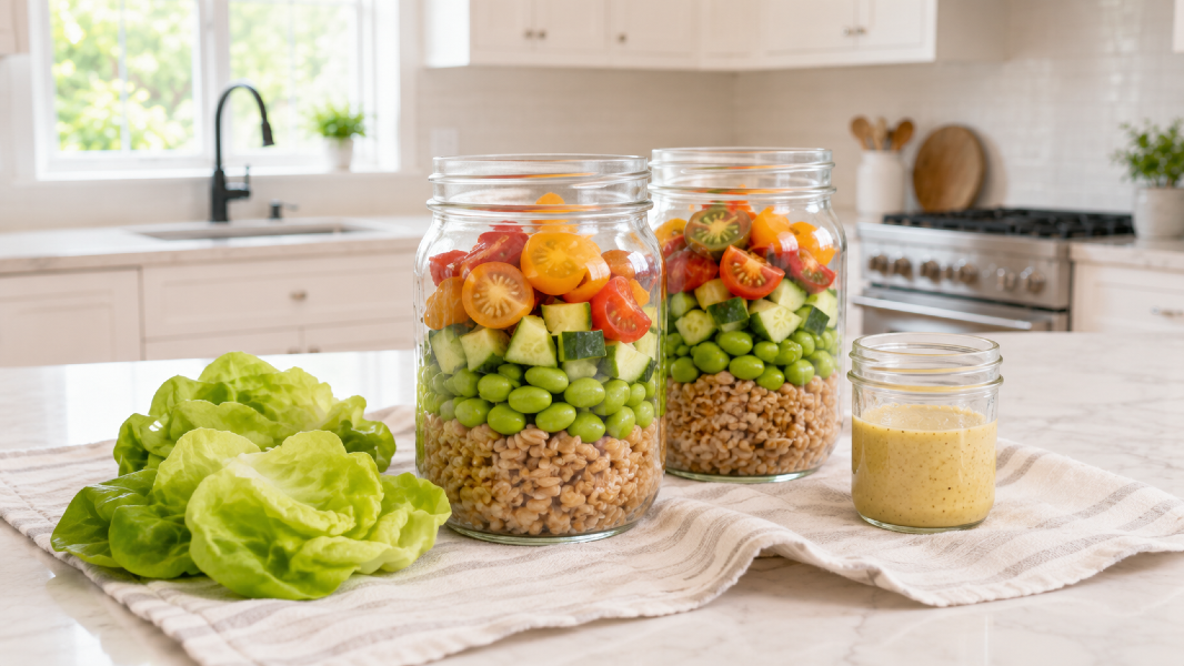 Heirloom Tomato Farro Picnic Jars