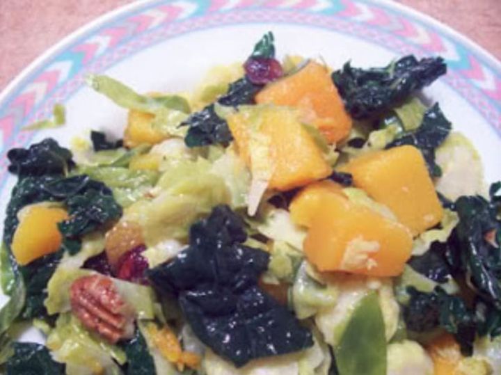 Brussel Sprouts and Kale with Butternut Squash