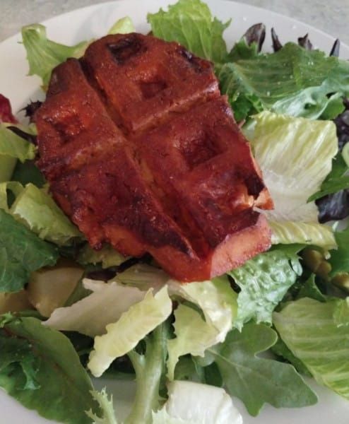 Marinated Tofu Waffle Steaks