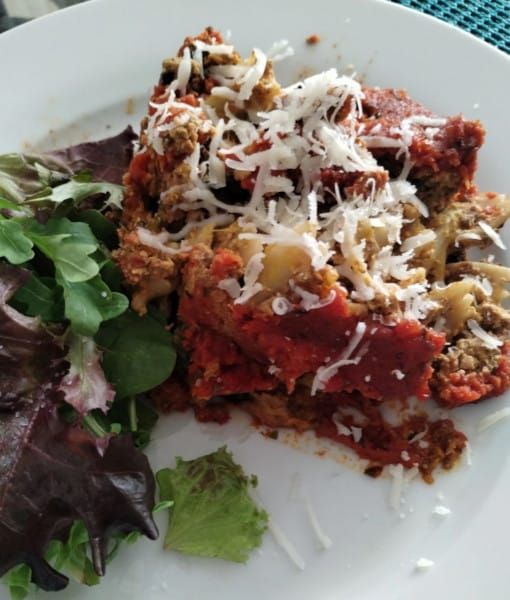 Vegan Walnut and Mushroom Pasta Bake with Pumpkin