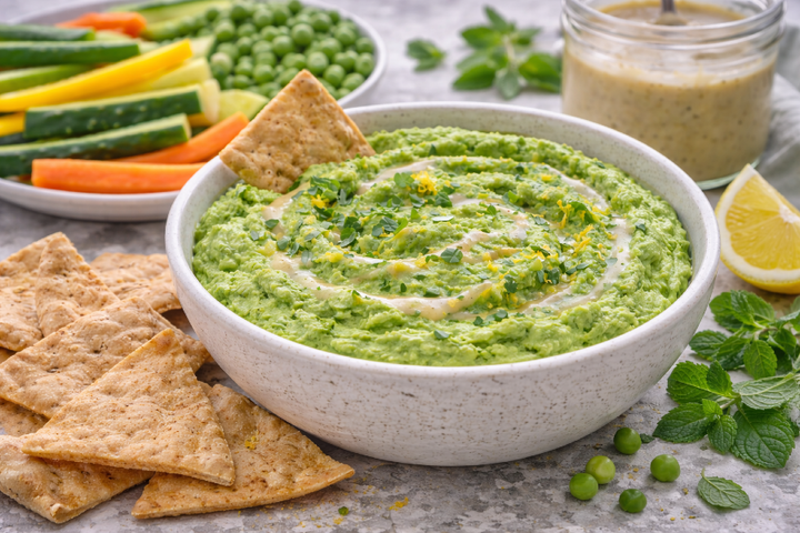 Spring Pea Mint Dip with Lemon Tahini