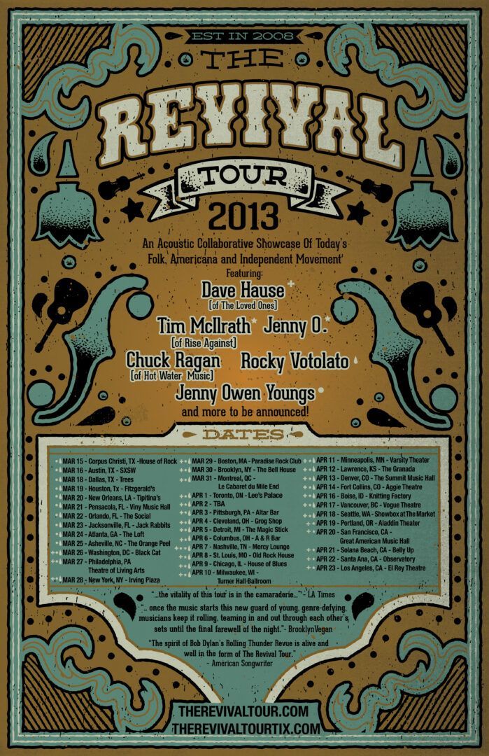 The Revival Tour 2013 feat. Dave Hause / Tim Mcllrath / Jenny O. / Chuck Ragan