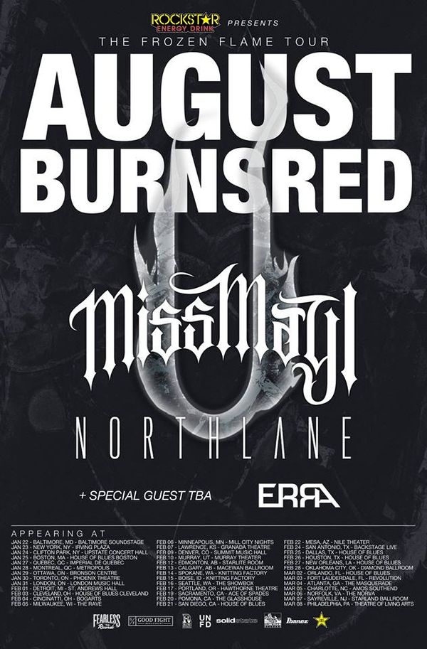 August Burns Red’s “The Frozen Flame Tour” with Miss May I – Ticket Giveaway