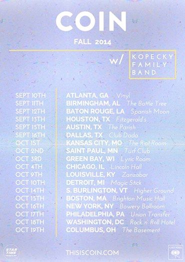 COIN w: Kopecky Family Band Fall 2014 - poster